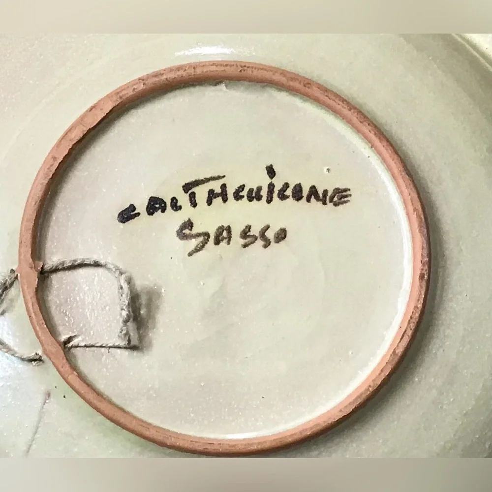 Vintage Sasso Italian Pottery Bowl Fish Image Southwestern Boho Coastal Cowgirl